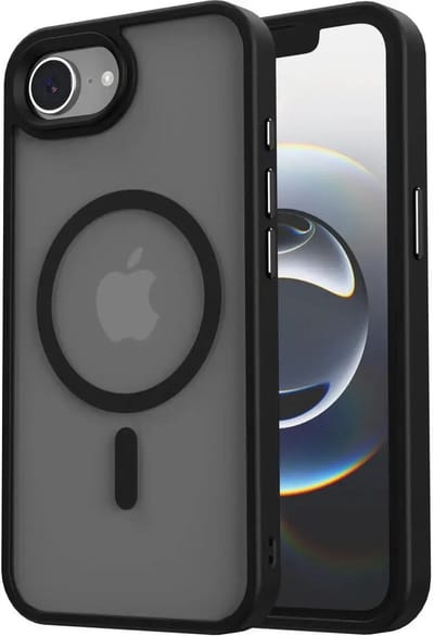 Hoesje Geschikt voor iPhone 17e / 16e - Compatibel met MagSafe / Qi2 - Matte Beschermhoes - Back Cover met Magneet - Zwart