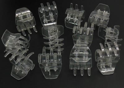 12 kleine haarklemmen 4 cm transparant