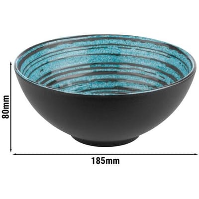 GGM Gastro (6 Stück) Schale - CANCUN - Melamin - 1 Liter - Ø 185mm - Braun/Blau