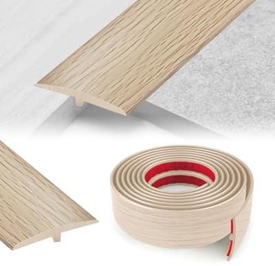 Dailygoods- Overgangsprofiel Zelfklevend - T-profiel - Dilatatieprofiel - Vloerovertrekstrip - Hoogwaardig PVC - 5 cm x 3 m - Vloerdorpel
