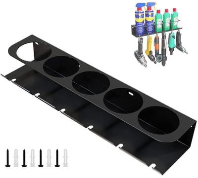 Cosensi - Can Holder voor Sprayflessen - Wandplank - Robuust en multifunctioneel - Geel - Opslagrek - Ideaal voor werkplaatsen - 1 stuk