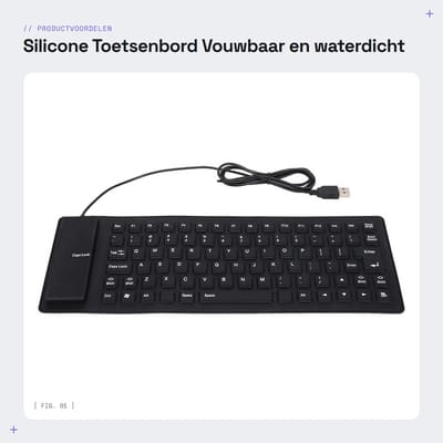 Dailygoods - Silicone Toetsenbord - Vouwbaar en waterdicht - Stil ontwerp voor PC en Laptop - 85 Toetsen - Perfect voor onderweg - Geschikt voor dagel...