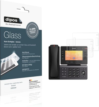 dipos – 2x Matte Pantserfolie geschikt voor Snom D892M | 9H Screenprotector
