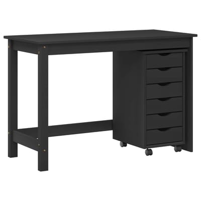 vidaXL - Bureau - en - rolkast - set - MOSS - 2 - st - Zwart