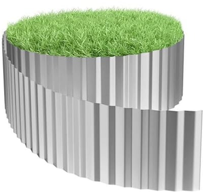 Metalen Graskantopstelling voor Tuinen - Golfvormige Bloembedrand, 20 m, 18 cm Hoog, Durasch en Flexibel