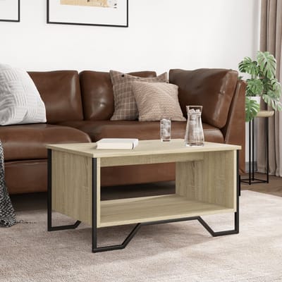 vidaXL - Salontafel - 75x51x40 - cm - bewerkt - hout - sonoma - eikenkleurig