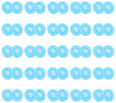 Dailygoods- Hoofdtelefoon Covers 50 Paar - Rekbare Oorkussens - Niet-geweven Stof - Huidvriendelijk - Bescherming tegen Vuil - Diameter 12 cm - Oorkussen