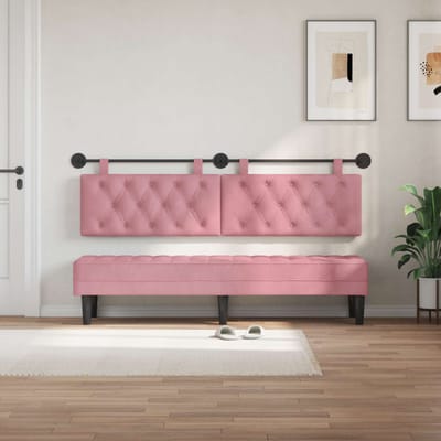 vidaXL - Hangend - hoofdbord - Roze - Fluweel