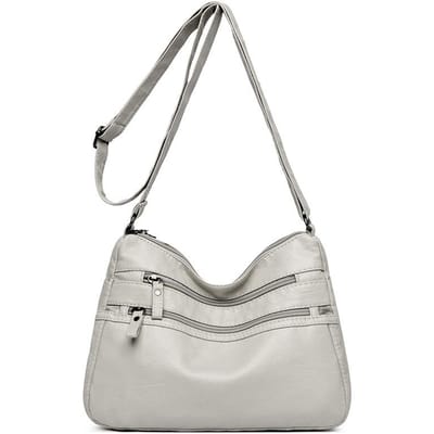 Sac bandoulière mode Sac femme Nouveau sac à bandoulière Sac à bandoulière léger en PU souple Sac à dos pour personnes d'âge mûr Sac pour mère white