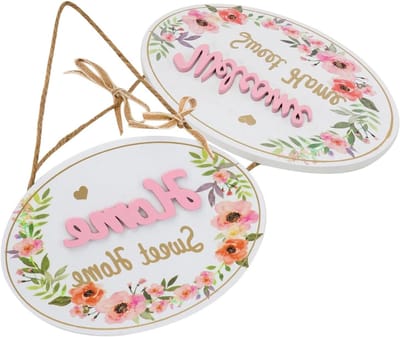 Houten Deurbord - Welkom Hangdecoratie Wandornament - Huis Versieren - Glad Comfortabel Ontwerp - 19.5x14cm - Wit
