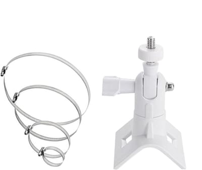 Camera Bevestiging - Ringhouder Paalmontage - Beveiliging Camera's - Stabiele Ring Muurbeugel - 12.4 x 11.2 x 1 cm - Wit