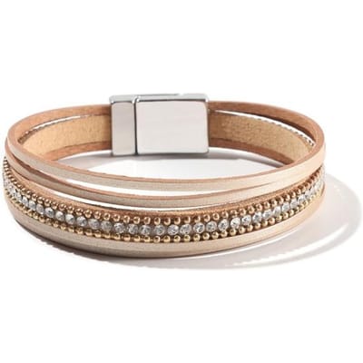 39 Stijl Handgemaakte Echt Leer Dames Armband Voor Vrouwen Bedelarmband Wikkelarmband beige