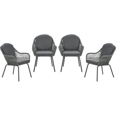 Garden Impressions Triton tuinstoelen set van 4 grijs rope