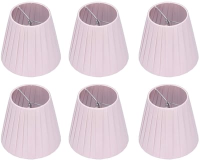 Omgoods - Roze kroonluchter - Lampenkappen set van 6 - Moderne decoratie - Roze - Stoffen lampenkappen - Geschikt voor tafellampen - Wandlampen