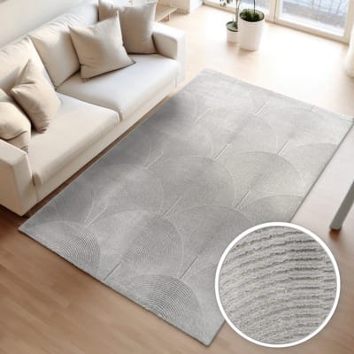 Woonkamertapijt eetkamer kortpolig boho-design Scandinavische effen kleuren boog