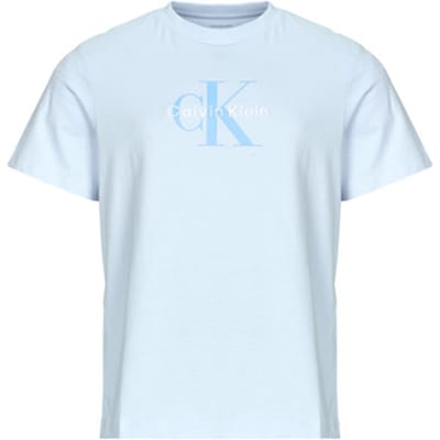 Calvin Klein Hero Monologo T-shirt Breezy Blue Maat: M | Basic T-Shirts Outlet | Heren | Blauw
