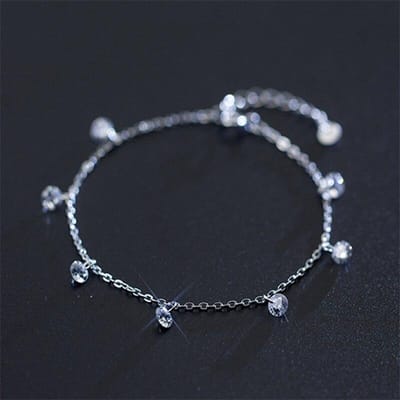 925 Sterling Zilver Kwast Zirconia Kralen Armband Voor Vrouwen Meisjes Feest Bruiloft Mode Sieraden Accessoires Pulsera sl328 gray