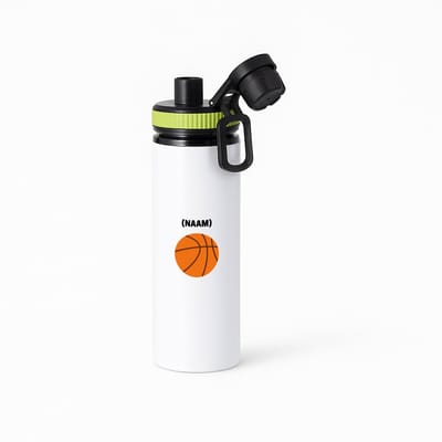 Hacebo® - Basketbal met eigen naam waterfles met draaidop groen - Basketbal - Basketballer - Sport - water fles - 850ML