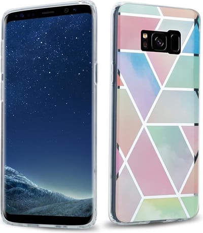 Cadorabo Hoesje geschikt voor Samsung Galaxy S8 PLUS in Regenboog Marmer No. 11 - Beschermhoes gemaakt van TPU siliconen Case Cover met mozaïek motief