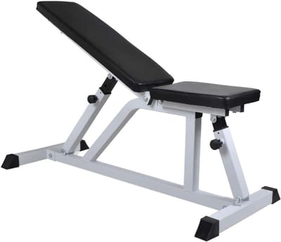 Halterbank Set - Fitness Bank - Thuis Trainen - Verstelbare Zitting Rugleuning - 116 x 47 cm - Zwart