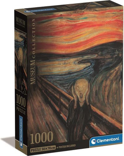 Clementoni - Puzzel - 1000 Stukjes - De Schreeuw van Munch - Puzzel Voor Volwassenen en Kinderen Vanaf 14 Jaar