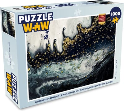 Puzzel Marmer - Abstract - Goud - Luxe - Legpuzzel - Puzzel 1000 stukjes volwassenen