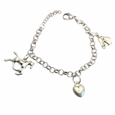 Armband-Bedel-Zilverkleur-Paard-Hartje-15-17 cm - Charme Bijoux