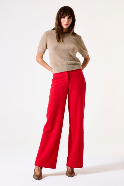 Garcia Ladies Pants True Red Maat: XS | Wijde Broeken Outlet | Dames | Rood