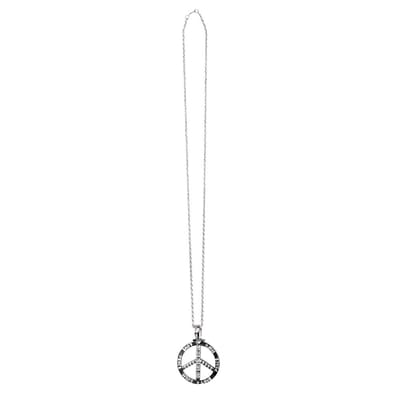 Boland - Ketting Peace Zilver - Volwassenen - Unisex - Hippie - 60's & 70's - Hippie & Flower Power