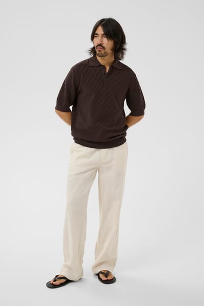 Regular fit poloshirt van puur katoen in tricotlook