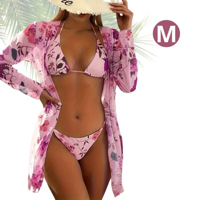 Livano Bikini Dames - Meisjes Bikini - Badpak - Push Up - Vrouwen Badkleding - Zwemmen - Sexy Set - Top & Broekje - Roze - Maat M