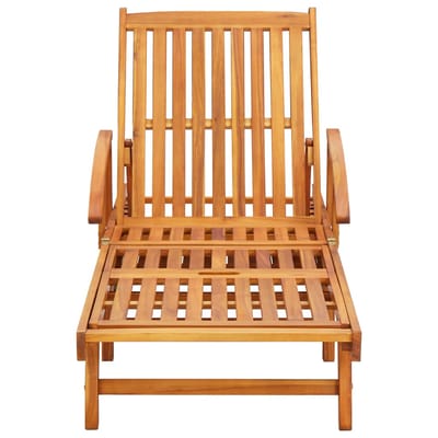 vidaXL - Ligstoelen - 2 - st - met - kussens - massief - acaciahout