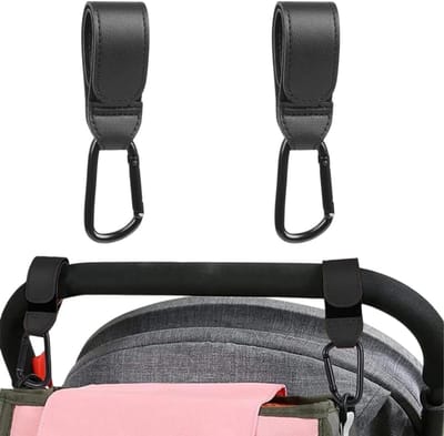 Robuuste en Elegante Pram Hooks voor Verschoontas, Universele Carabiner Haken voor Kinderwagens, Duurzaam en Stijlvol Accessoire