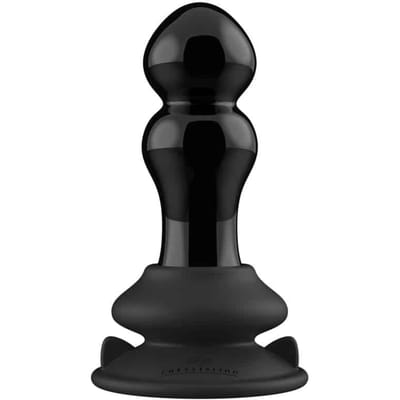 Rimly - Glass Vibrator - With Suction Cup and Remote - Rechargeable - 10 Speed - Black