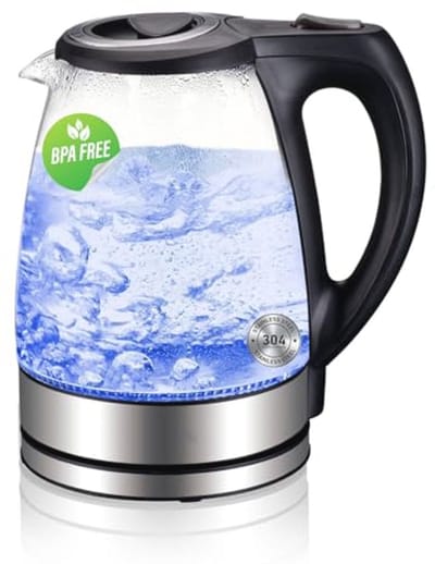 Elektrische Waterkoker 1,7L met Blauwe LED-Display en Automatische Uitschakeling - 2200 Watt
