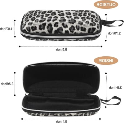 Luipaard Print Hard Shell Brillenkoker voor Dames met Reinigingsdoekje en Bescherming voor Zonnebrillen