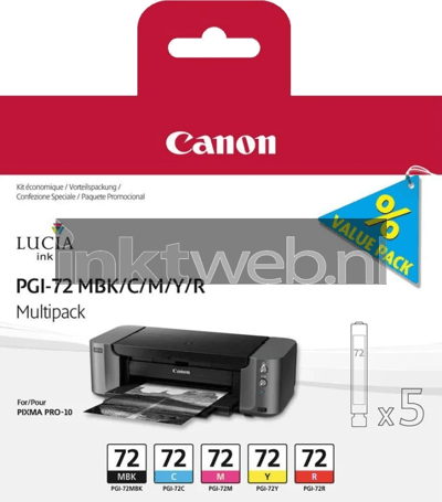 Canon PGI-72 - Inktcartridge / Cyaan / Geel / Magenta / Rood