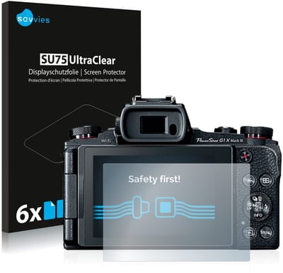 Savvies - Screenprotector voor Canon PowerShot G1 X Mark III - Folie Beschermfolie transparant 6 Stuks