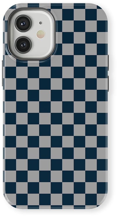 Design Hoesje geschikt voor iPhone 12 | Geschikt Voor Mag | Tiny Squares Checkered Print | Backcover geschikt voor iPhone 12 Urban Grid