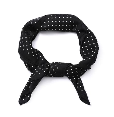 Vierkant Sjaaltje met Klassiek All-Over Polka Dot Patroon (70x70cm) - Zwart