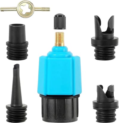 Ventieladapter Opblaasbaar - Pomp Mondstuk - Watersport Gear - Complete Set 4 Sproeiers - 15 x 9 x 2 cm