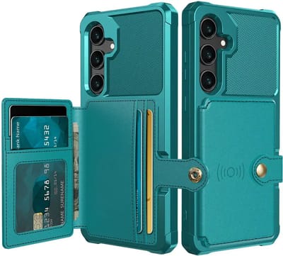 Portemonnee Hoesje Geschikt voor Samsung Galaxy A36 - Back Cover met Pasjeshouder - Telefoonhoesje voor Pinpas - Kaarthouder op Achterkant - Case met Magneet Groen