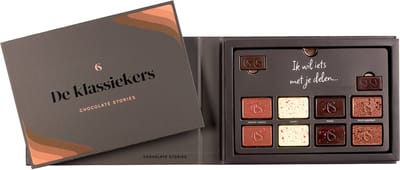 Chocolate Stories De Klassiekers - Cadeaubox - Tijdloze bonbon smaken - Karamel-zeezout - Luxe ambachtelijk handgemaakte chocolade