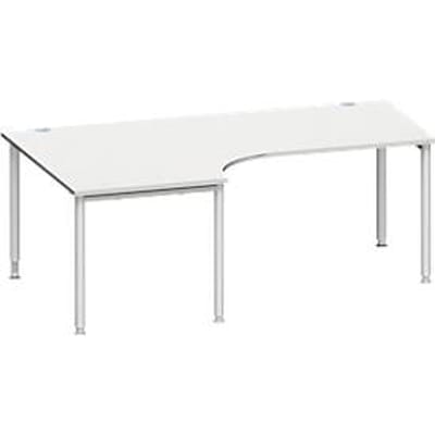 Schäfer Shop  Genius Hoekbureautafel MODENA FLEX 90°, aanbouw links, B 2000 mm, lichtgrijs