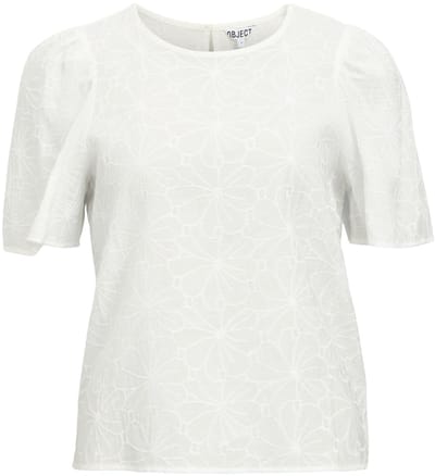 Object Objilly S/s Re O-neck Top 138 Tops & T-shirts Dames - Shirt - Wit - Maat 34
