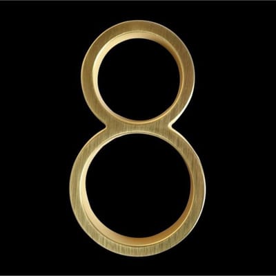 Huisnummer Goud 12,5 cm nr. 8 - Gouden Huisnummer - modern huisnummer 125 mm