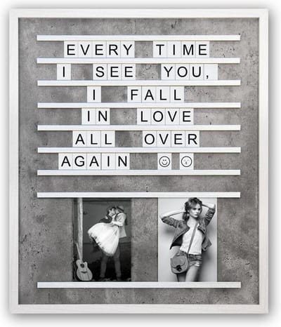 ZEP - Houten galerie / multi fotolijst / letterbord Roger inclusief letters voor 2 foto's 10x15 - LE1795