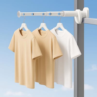 Compacte droogrek voor onderweg, mini wasdroger, wanddroger, uitschuifbaar en ruimtebesparend voor hotel, camping, balkon en thuis, kledinghanger voor maximaal 7 kledingstukken.