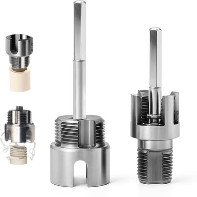 2-delige Set voor Buisdraad Snijden met Verlenging, Interne en Externe Snijtool voor PVC/PPR Waterleidingen, Geschikt voor 1/2" en 3/4" (DN15/DN20) Tapping Tool en Draadboor Bit