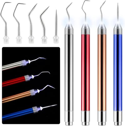 LED Wiedgereedschap - Verlichte Pin Pen - Vinyl Knutselen - Geïntegreerde LED-verlichting - 4 Stuks - Kleurrijk
